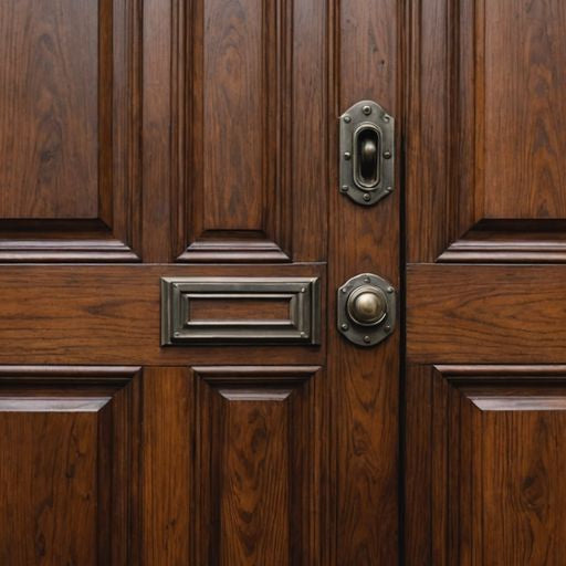 Wood door with weather stripping for weatherproofing.