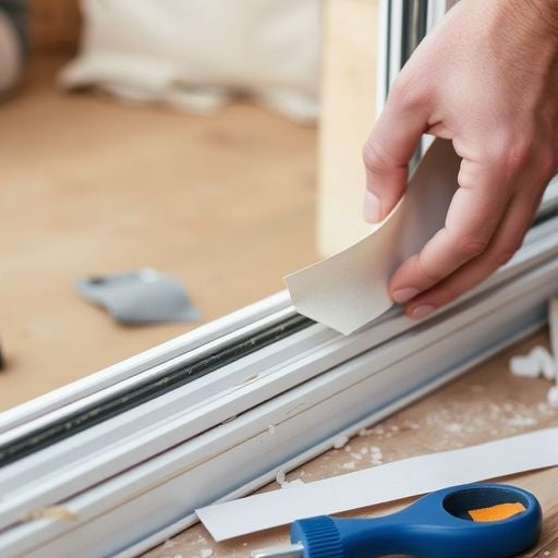 Installing weather strips on a window frame