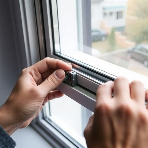 Person repairing an awning window with tools.