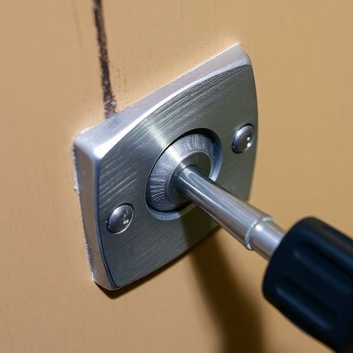 Tools shim a strike plate for enhanced door security.