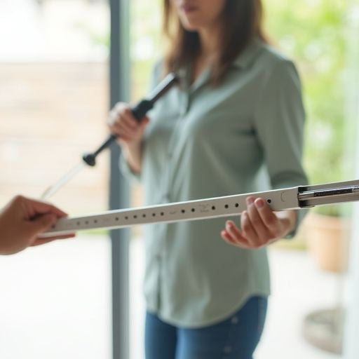 Person removing a sliding glass door with tools.