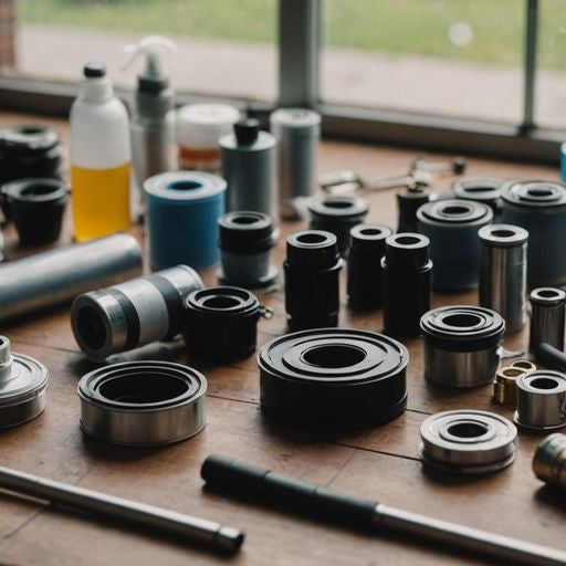 Essential window screen repair parts displayed on a table.