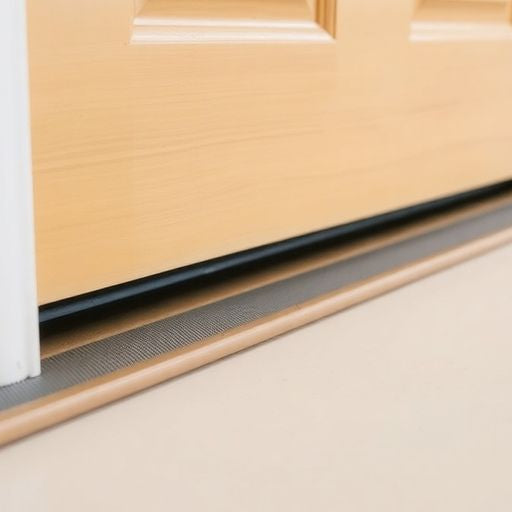 Close-up of a weather seal on a door bottom.