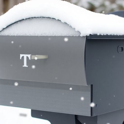 Winter mailbox shield protecting against snow and cold.