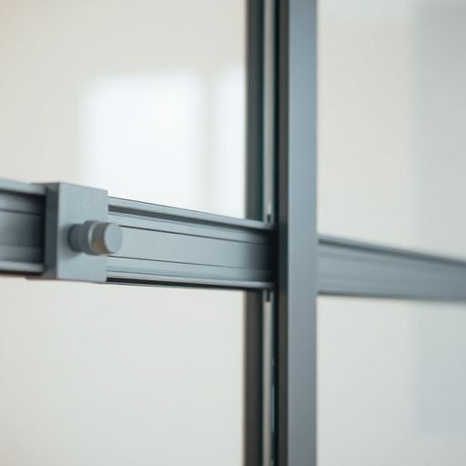 Close-up of a smooth sliding glass door mechanism.