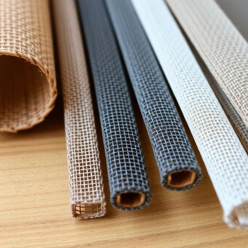 Different sizes of screen spline on a wooden surface.