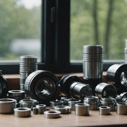 Various PGT window parts laid out on a table