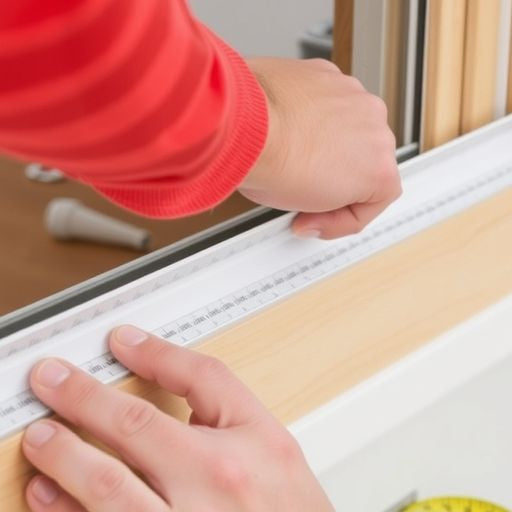 Person installing window weather stripping