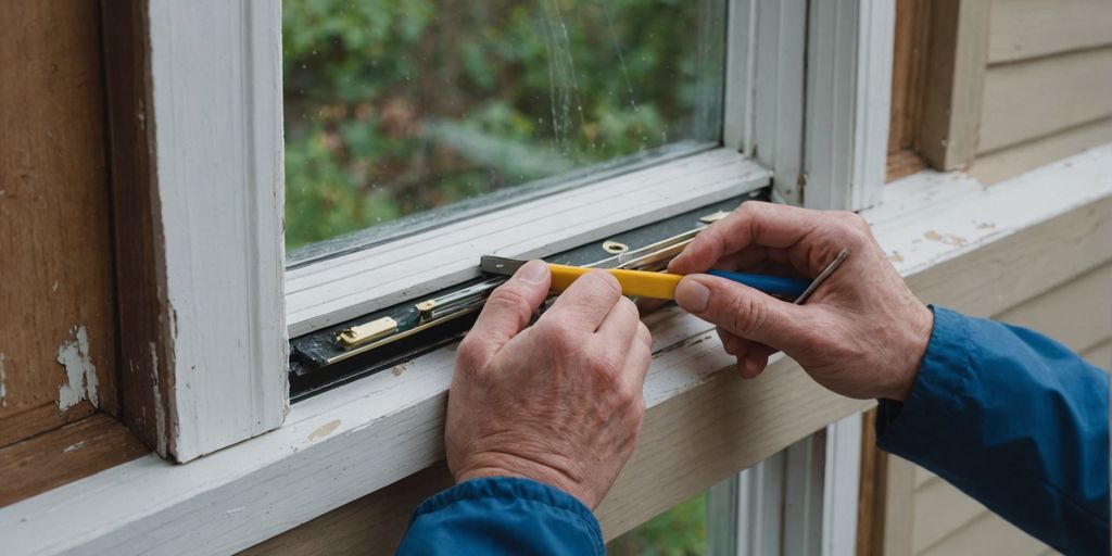 Applying weather stripping to a window frame