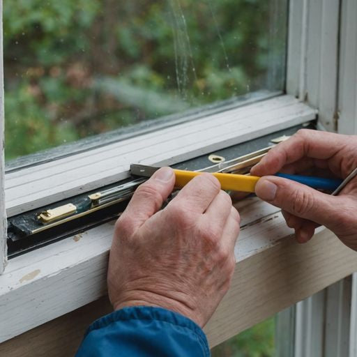 Applying weather stripping to a window frame