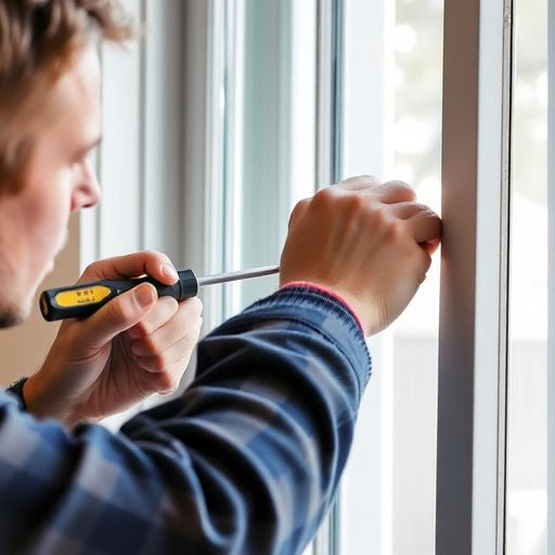 Person removing Pella window sash with tools.
