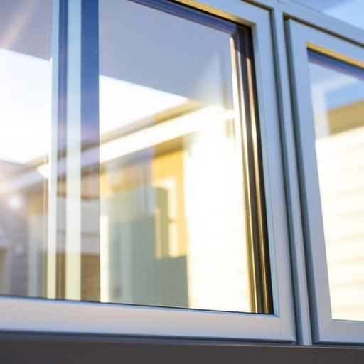 Close-up of weather shield windows on a modern home.