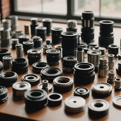 Assorted BiltBest window parts displayed on a table.