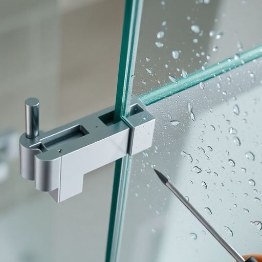 Adjusting a shower door for perfect alignment.