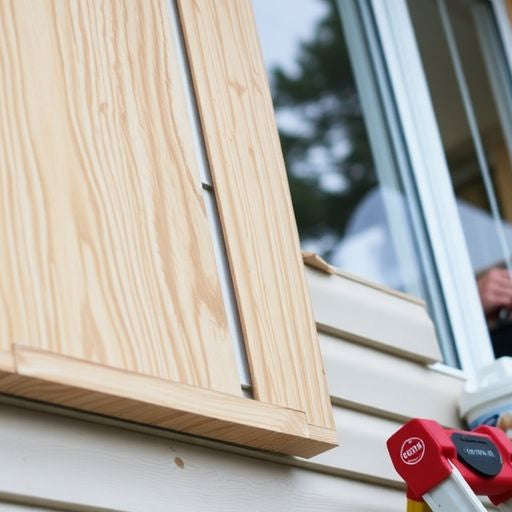 Homeowner boarding up windows for hurricane preparedness.