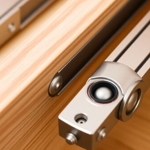 Close-up of ball bearing drawer slides in action.