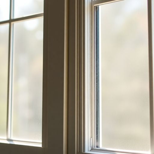 Double hung windows with operable sashes and clear glass.