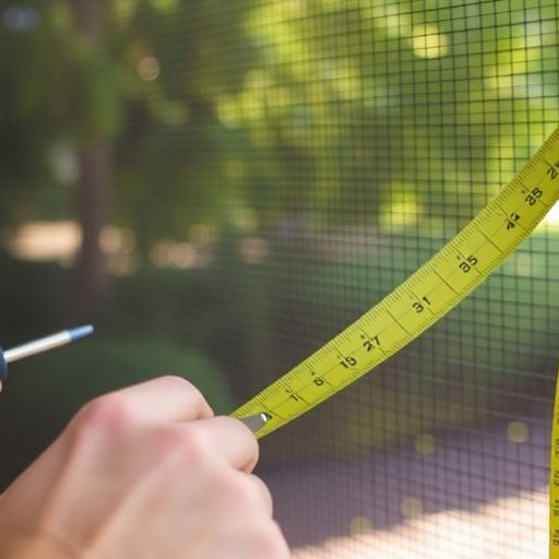 Hands working on a screen door replacement outdoors.