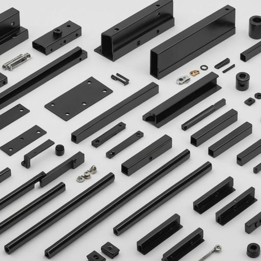 PGT window parts including handles, locks, and rollers.