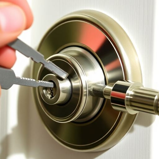 Hand rekeying a Kwikset lock with tools.