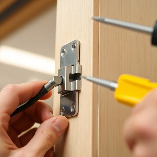 Adjusting double swing door hinges for better performance.