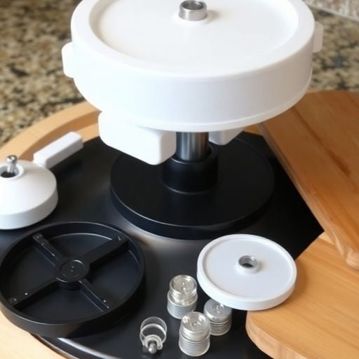 Lazy Susan parts on a kitchen countertop.