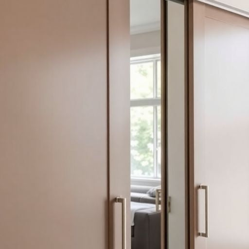 Modern sliding closet doors in a stylish interior.