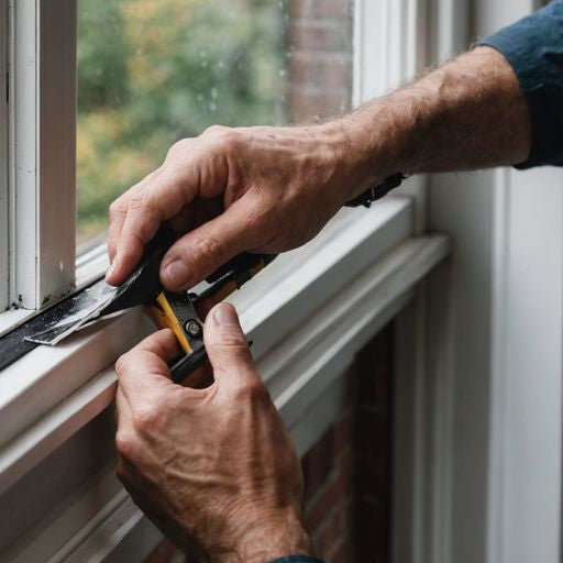 Applying weather strip to window frame