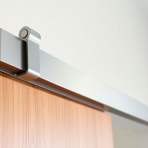Stylish sliding door hardware in a modern interior setting.