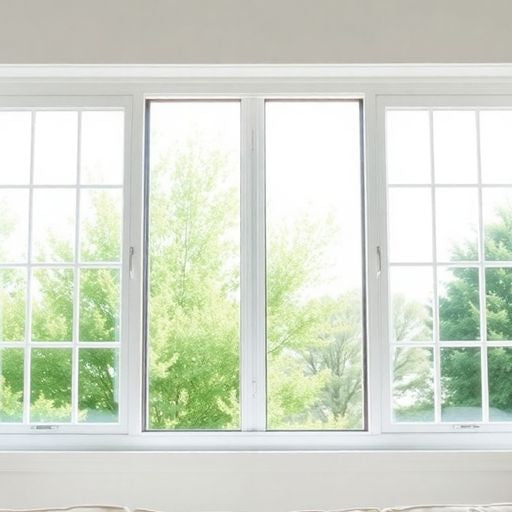 Bright living room with a double hung window open.