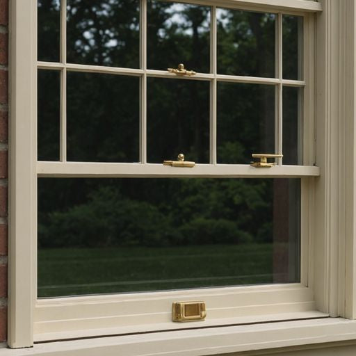 Vintage 1984 Anderson casement window hardware and frame