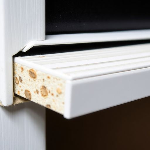 Close-up of weather stripping around a door.