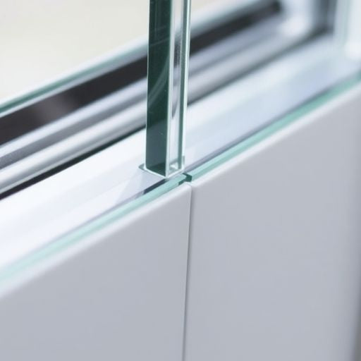 Close-up of a glazing bead on a window.