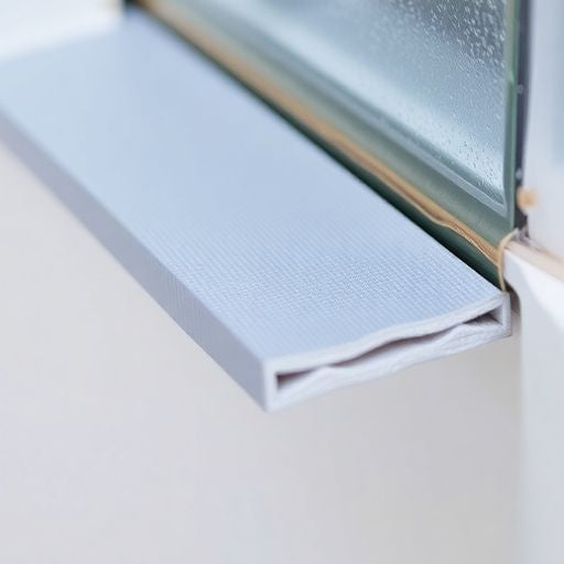 Close-up of an astragal strip on a door.