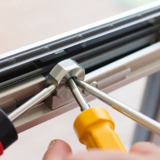 Replacing a lock on a sliding glass door.