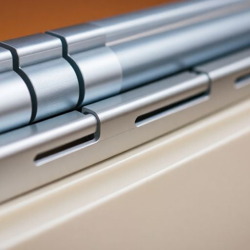 Close-up of pocket door rollers on a track.