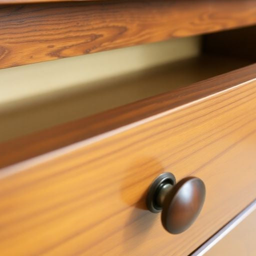 Modern drawer slides installed on an old dresser.