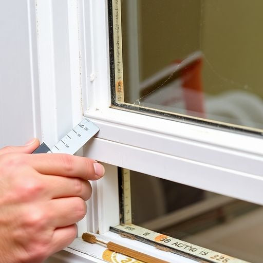Person replacing vinyl window trim with tools in hand.