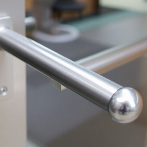Modern push bar on a commercial door for accessibility.