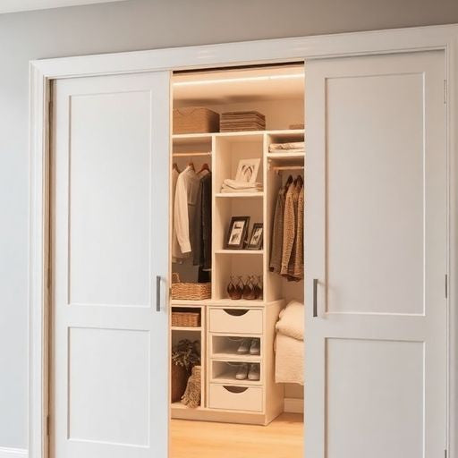 Modern bifold closet door in a stylish home interior.