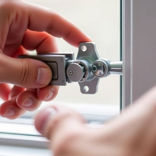 Hand removing a window crank without tools.