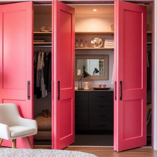 Stylish folding closet doors in a modern interior setting.