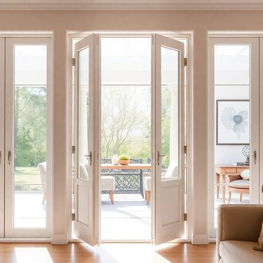 Interior view of bifold doors without tracks.