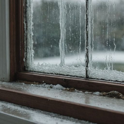 Damaged window seal with condensation