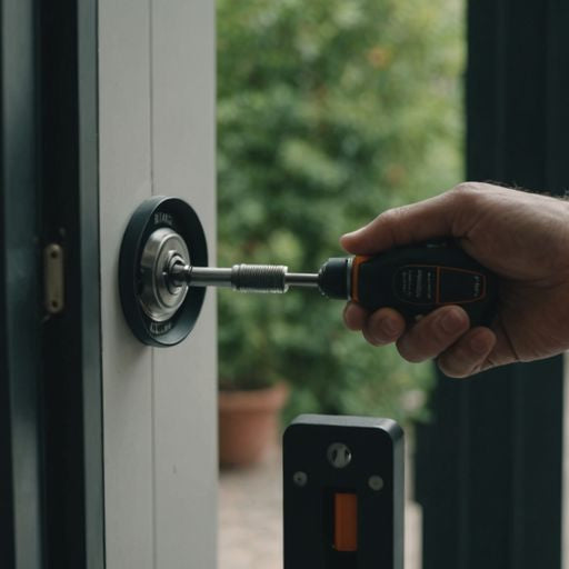 Replacing sliding door handle with screwdriver and new handle