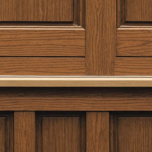 Wooden door with weather stripping