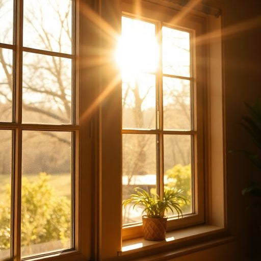 Close-up of a clear window pane in a home.
