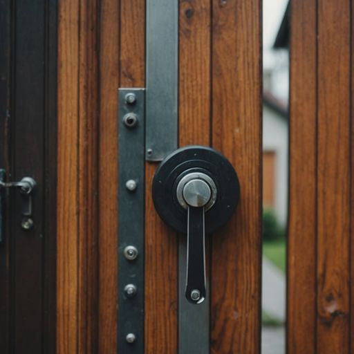 Weather stripping materials around a wooden door.