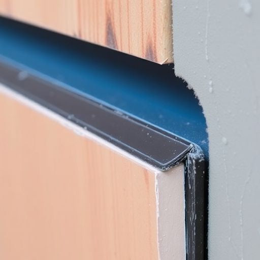 Close-up of weather stripping on a door.