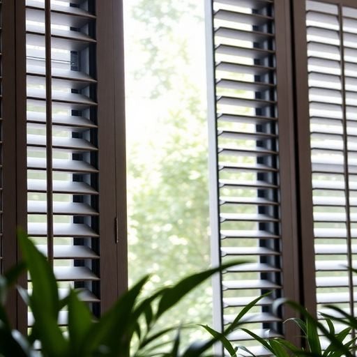 Modern jalousie windows in a stylish home setting.